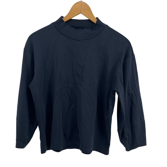 Everlane Tops - Everlane Luxe Cotton Mockneck Tee Black 100% Cotton Women Size M